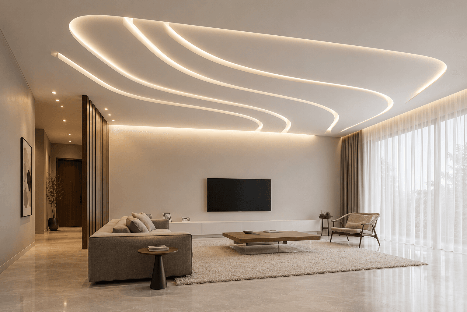 Modern Curved Cove Ceiling Design